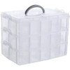 Qezodsx Stackable 3-Tier Clear Plastic Organizer Multi Layer Storage Box