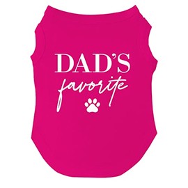 Dad's Favorite Father's Day Dog Tee Shirt Sizes for Puppies, Toys, and Large Breeds (Hot Pink, 6X-Large 757)