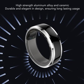 Fitness Smart Ring, Intelligent Health Ring Fitness, Smart Ring for Sleep, Pedometer, Body Temperature Monitor, Women & Men, Made of Aluminum Alloy and Ceramic