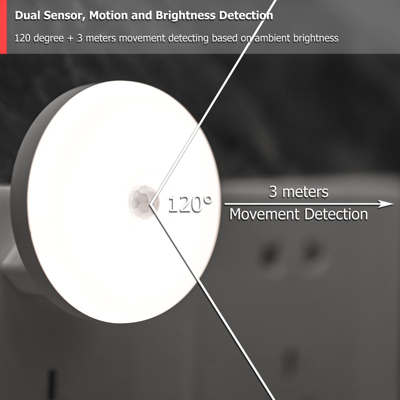 myCozyLite LED Night Light Socket, White Night Light Motion Sensor