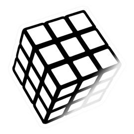 Spreadshirt Magic Rubik's Cube Glow in The Dark Sticker, 10 x 10 cm, White Glossy