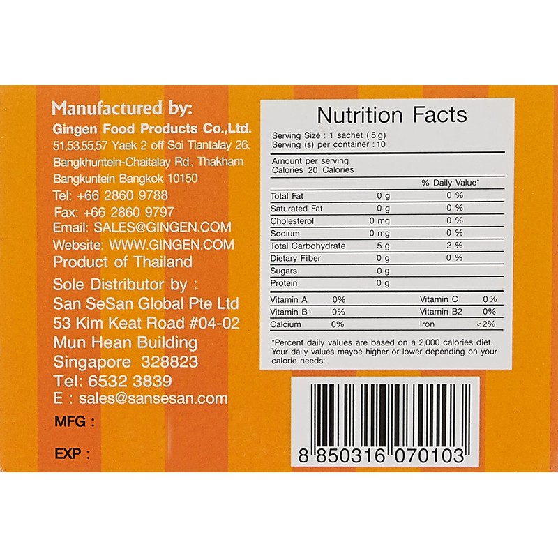 Gingen 100% Instant Ginger Tea 5 g (Pack of 10