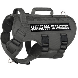 DNALLRINO No Pull Tactical Dog Harness for Medium and Large Dog, Air Mesh Dog Vest Harness, Breathable Military Dog Molle Vests with Handles, Service Dog Vest in Training for Walking Hiking