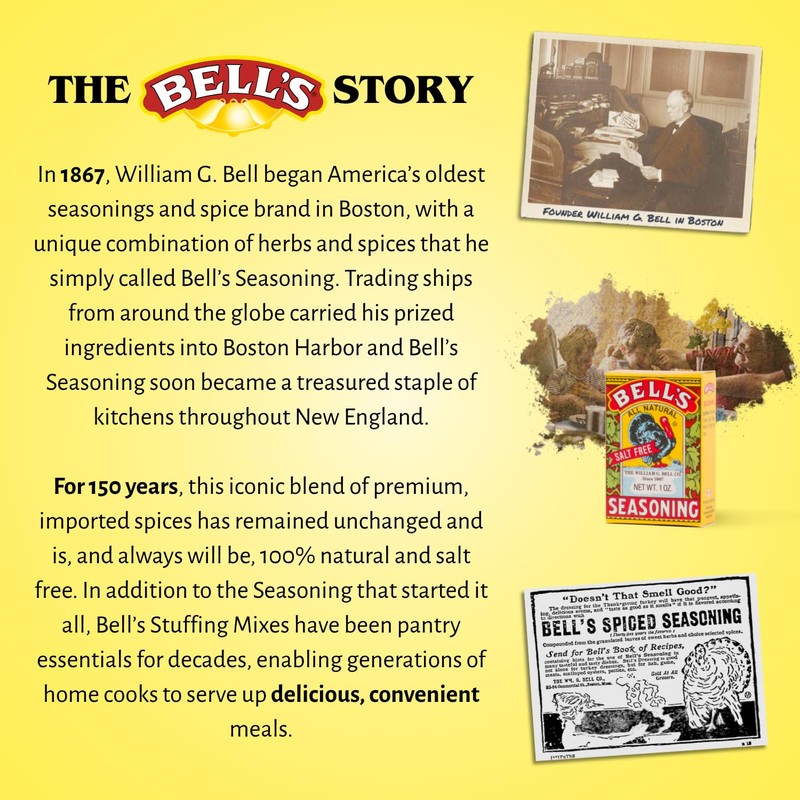 Bell's All Natural Seasoning 1oz Box, Classic Salt-Free Poultry Blend,