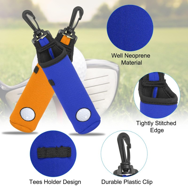 PATIKIL Golf Ball Carrying Bag 2pcs Golf Tee Holder Pouch