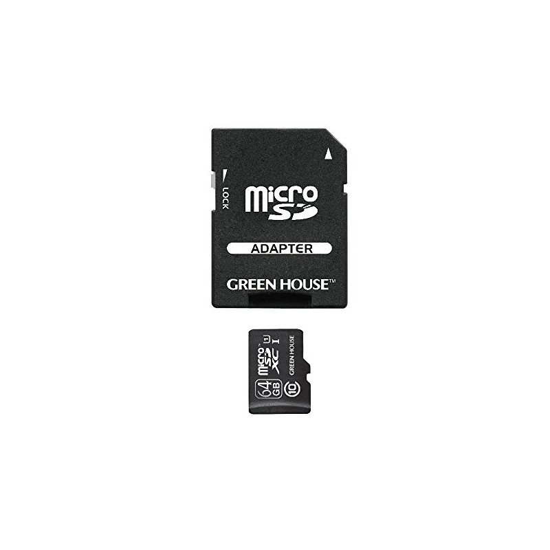 Greenhouse GH-SDMRXCUB64G MicroSDHC Card 64GB Class 10 UHS-I Compatible