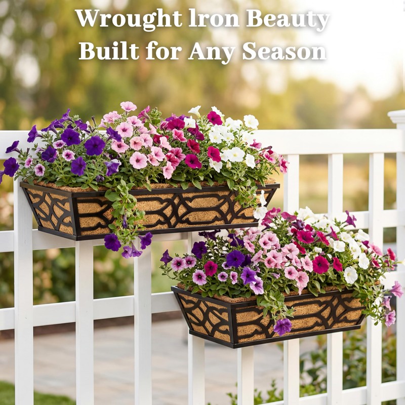 cheehigo 4 Pack 30 Inch Window Boxes Planters with Coco