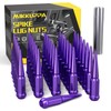 MIKKUPPA M14x1.5 Wheel Spike Lug Nuts, 32 PCS Purple Spiked