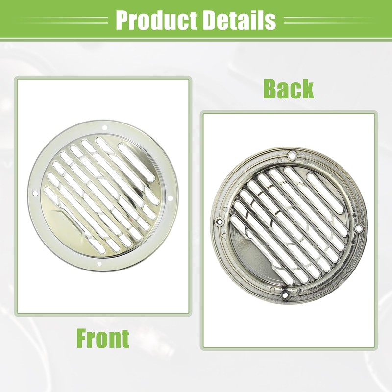 A ABSOPRO 3" Car Speaker Covers Round with Screws Silver