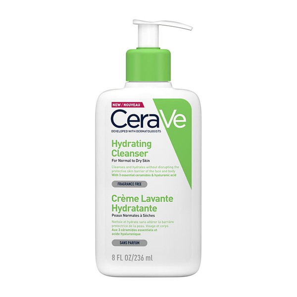 CeraVe Hydrating Cleanser For Normal to Dry Skin With Ceramides,
