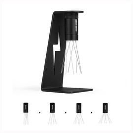 MHW-3BOMBER Espresso Needle 2.0 WDT Tool 0.4mm Needle 8 Needle Adjustable Range Magnetic Stand with 6 Extra Needles Stirring Needle Coffee Distributor Espresso Dispensing Tool Black T6126