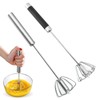Semi-automatic stainless steel whisk, 2 pieces, stainless steel whisk for