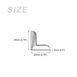 METALLIXITY Pack of 30 Book Corner Protectors (20 mm/0.79 Inches) Metal Decorative Edge Cover - for Album Menus Diary Housing Box Silver Tone