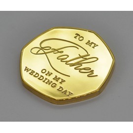 The Commemorative Coin Company FATHER OF THE BRIDE 24ct Gold WEDDING DAY Commemorative. Wedding Gift/Present/Favour. Thank You Father/Dad