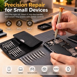 25-in-1 Precision Screwdriver Set for Electronics Repair – Chrome-Vanadium Steel Tool Kit for Phones, Watches & Tablets