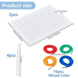 DICOSMETIC 2 Sets Calm Down Threading Boards String Weaving Drawing Board Calming Corner Games Fine Motor Threading Boards Educational Sensory Items Including 2Pcs Plastic Board 4Pcs Pens 16Pcs Laces