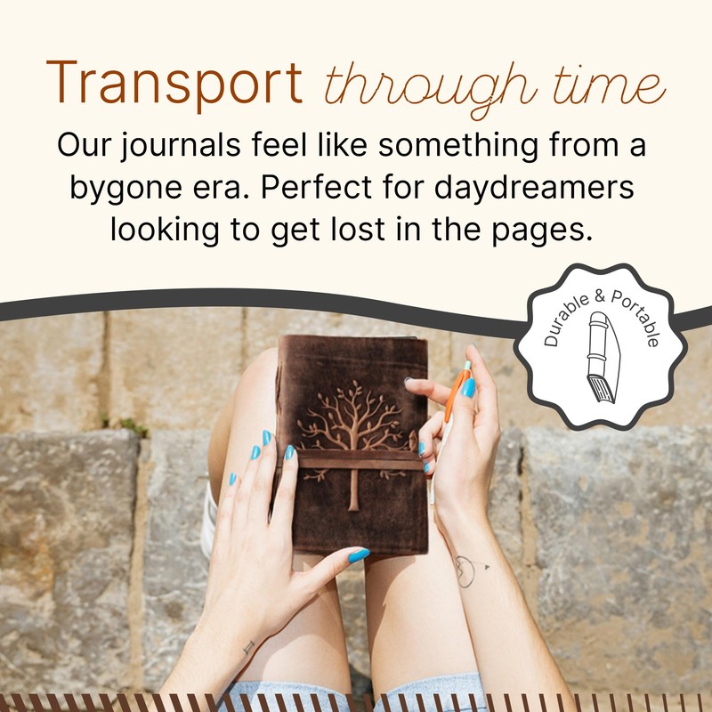 NomadCraftsCo. Vintage Leather Journal Tree of Life-Leather Bound Journal-Antique Paper-Beautiful