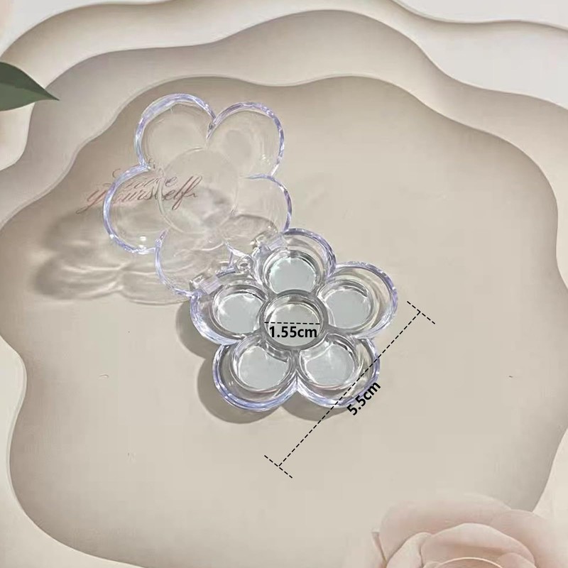 Seimeinoki Eye Shadow Case, 6 Colors Storage, Flower Shape, Makeup