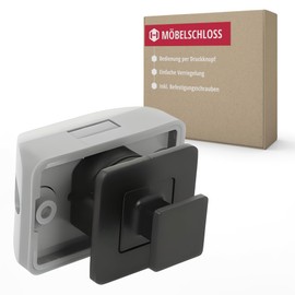 Gedotec Push Lock Motorhome I Camping Drawer Lock Like Pull Lock I Furniture Lock Square Latch I Camper Extension Furniture I Push Button Lock Square Wall Thickness 12-16 mm