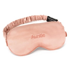 Luxurious Oversized Satin Sleep Mask – Ultra-Soft, Skin-Friendly & Light-Blocking for Deep, Restful Sleep – Premium Comfort with Black Inner Lining to Conceal Stains (Auntie- Pink)