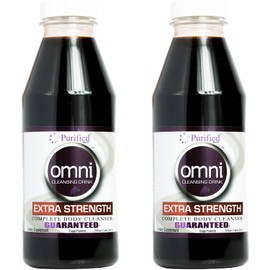 Omni Detox Cleanse Drink - Full Body Detox Juice - Grape Flavor - 100% Naturally Formulated Whole Body Detox System - Quick Body Cleanse Enriched with Vitamins & Minerals, 16 oz - Two Pack