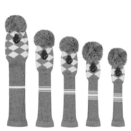 Scott Edward Knitting Golf Club Head Covers Set of 5 Golf Club Headwear Driver Wood 1 Fairway Wood 2 and Hybrid Wood 2 with Rotating Club Number Tags