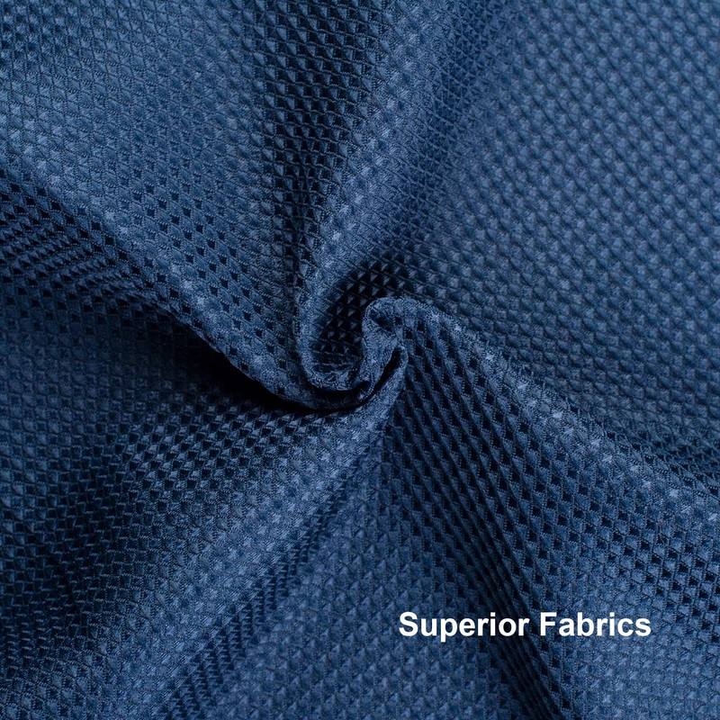 AmazerBath Waffle Shower Curtain, Navy Blue Fabric Shower Curtain with