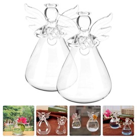 IMIKEYA Angel Flower Vase: 2pcs Angel Hanging Glass Plant Flower Vase Tiny Angel Flower Planter Hanging Glass for Hydroponic Plants Hanging Glass Vase Desktop Flower Vase Home Garden Decor
