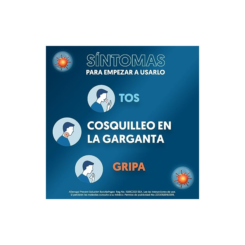 Aderogyl Prevent, prevención de enfermedades respiratorias. Solución bucal de 20