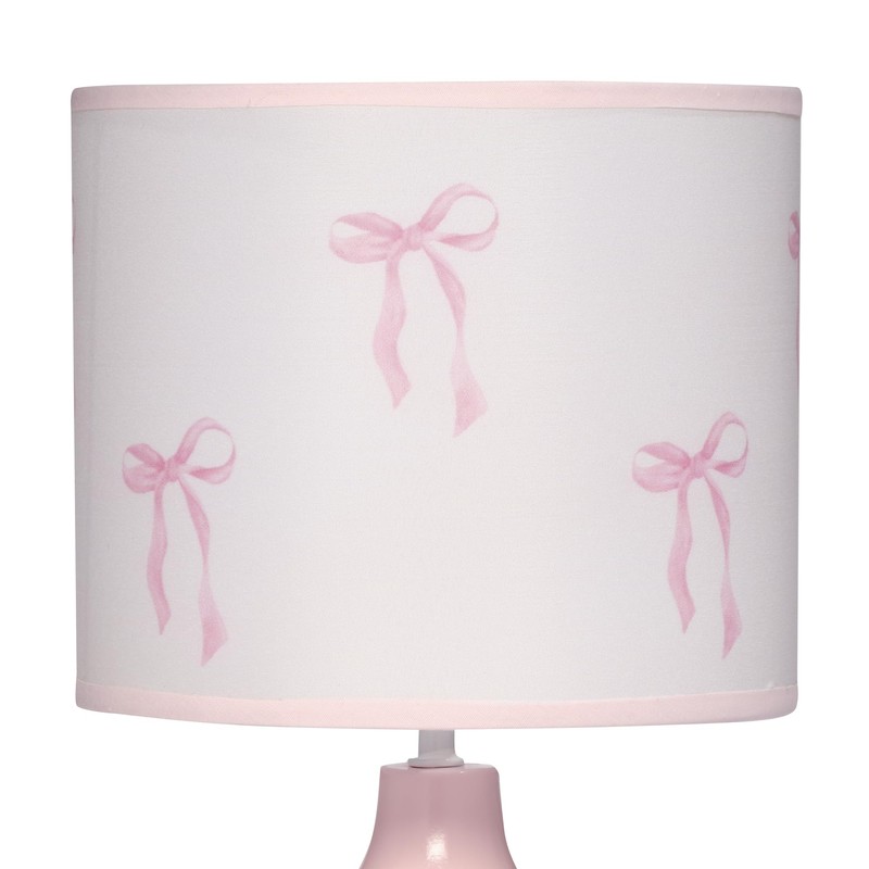 Lambs & Ivy Coquette Floral Aesthetic Pink Bows Lamp with