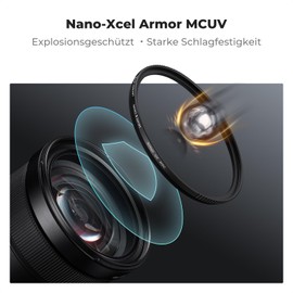 K&F Concept Nano X-Series Armor UV Filter 58 mm, Explosion-Proof UV Filter Protective Filter