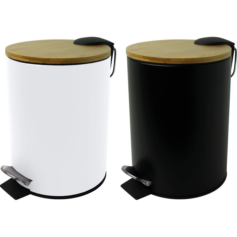 helit H2404495 Pedal Bin "the Bamboo", 3 Litres, with Bamboo