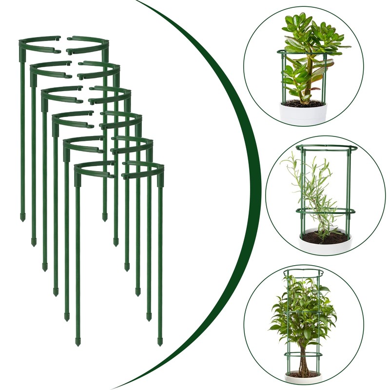 12Packs Plant Support Stake Half Round Plant Support, Stackable 3