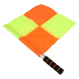 Soccer Referee Flags, 2Pcs Referee Linesman Flag Stainless Steel Rod Sponge Handle Checkered Hand Flag with Carrying Bag, for Outdoor Soccer Volleyball Football Hockey Sports Match
