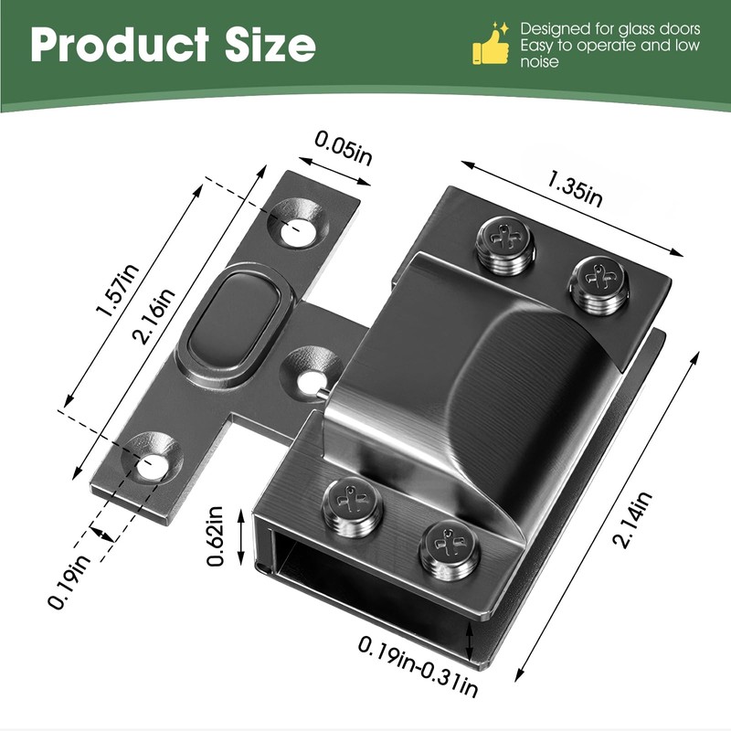 Glass Cabinet Door Hinges, 304 Stainless Steel, Hydraulic Soft Close,