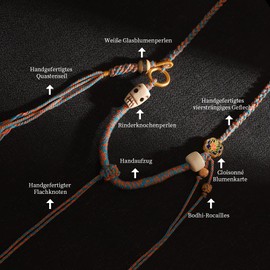 Viwind Tibetan Necklace for Men and Women Manual Braid Adjustable Lucky Chain DIY Pendant Bohemian Style, Not applicable