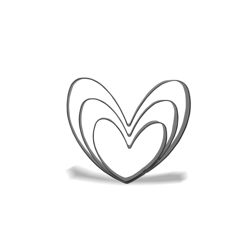 Keewah Heart Cookie Cutter Set - 5”,4”,3” - 3 Piece