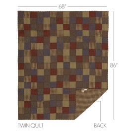 VHC Brands Cedar Ridge 3 Piece Quilt Set (1 Twin Quilt, 2 Standard Shams)