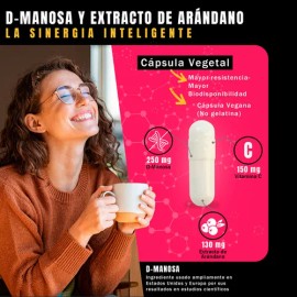 Natural Smart Nutrition Urinary Blend Extracto De Arandano D- Manosa, Vit C Sin sabor 200g