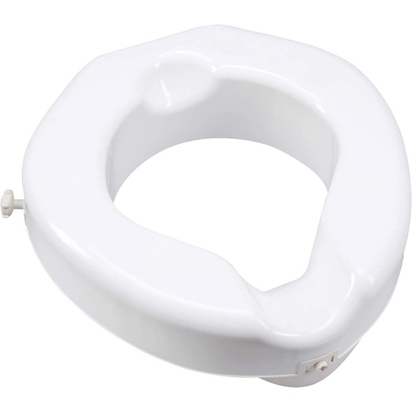 Carex Raised Toilet Seat with Extra Wide Opening - Toilet Seat Riser and Handicap Toilet Seat, White, 1 Count