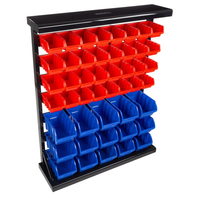 47-Bin Garage Organization Rack (15 Large, 32 Small) - Tabletop