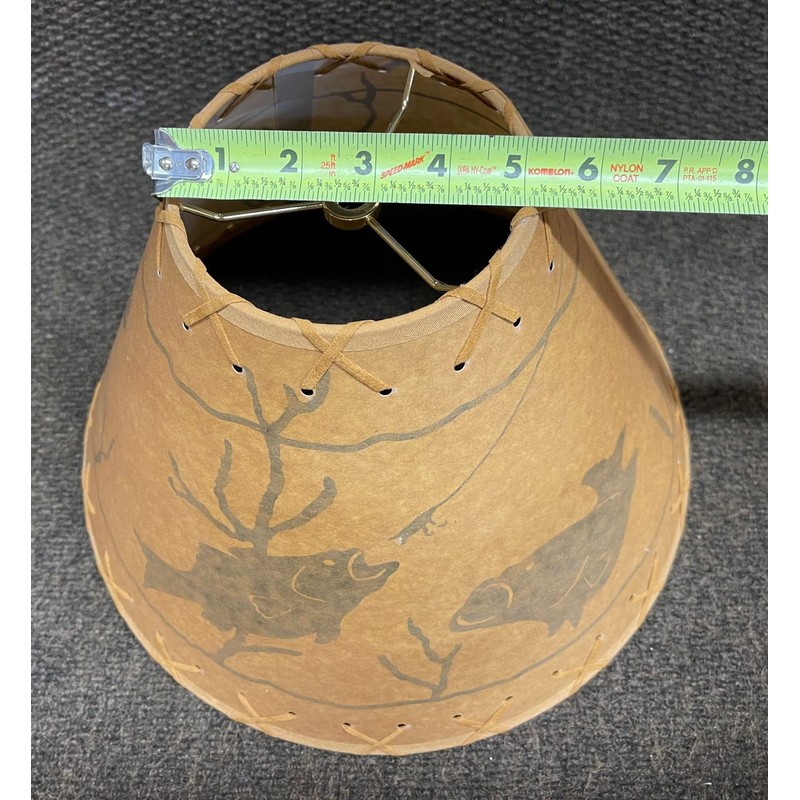 Rustic Oiled Kraft Laced Fish Lamp Shade - 14"