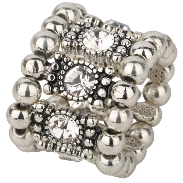 YACQ Women's Stretch Band Rings Fit Finger Size 6-1/2 to