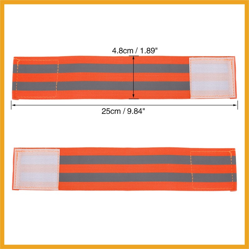 Partuto 4pcs Reflective Bands for Wrist Cycling Reflective Wristbands Orange