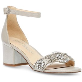 Betsey Johnson Women's SB-Mel Heeled Sandal, Silver, 9 W US