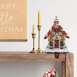 Gingerbread Village Stocking Holder,Stocking Holders for Mantle | Party Decoration, Cute Resin Assorted Stand Holiday Decoration for Bags Scarves House
