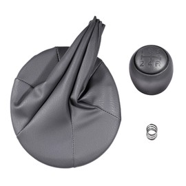 cantondz 5-Speed Gear Knob with Gear Stick Gaiter Grey Car Gear Knob Gaiter Set Compatible with Fiat Panda (2) 169 2003-2011