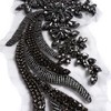 Hand-Made Beaded Rhinestons DIY Clothing Appliques Patch,Beaded Applique for Wedding