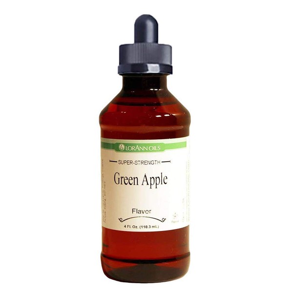 LorAnn Green Apple SS Flavor, 4 ounce bottle - Includes a threaded Glass Dropper