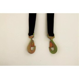 SnS 56" Black Towing V-Bridle Strap with Twisted Snap Hooks & Delta Rings